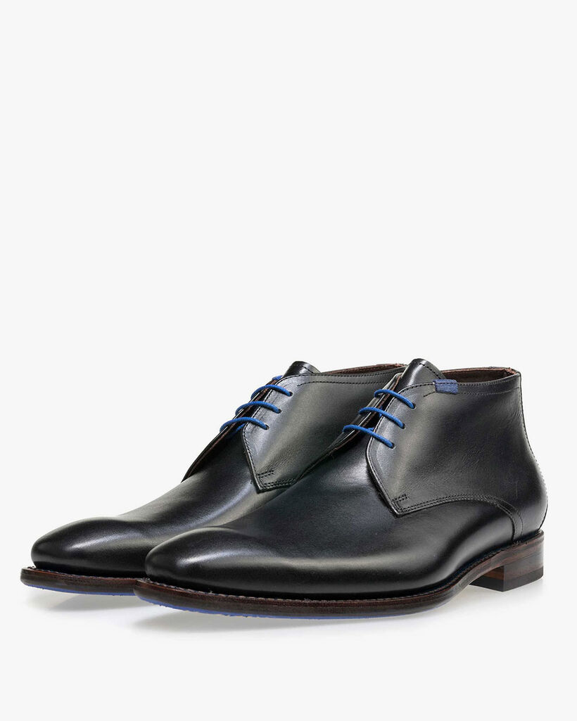 Schn&uuml;rstiefel Kalbsleder Schwarz