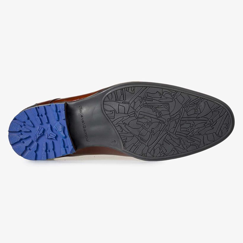 Cognacfarbener Kalbsleder Schn&uuml;rstiefel