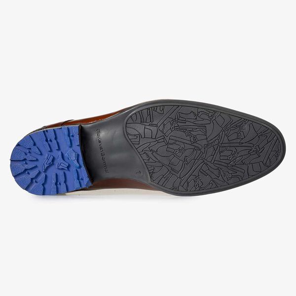 Cognacfarbener Kalbsleder Schn&uuml;rstiefel