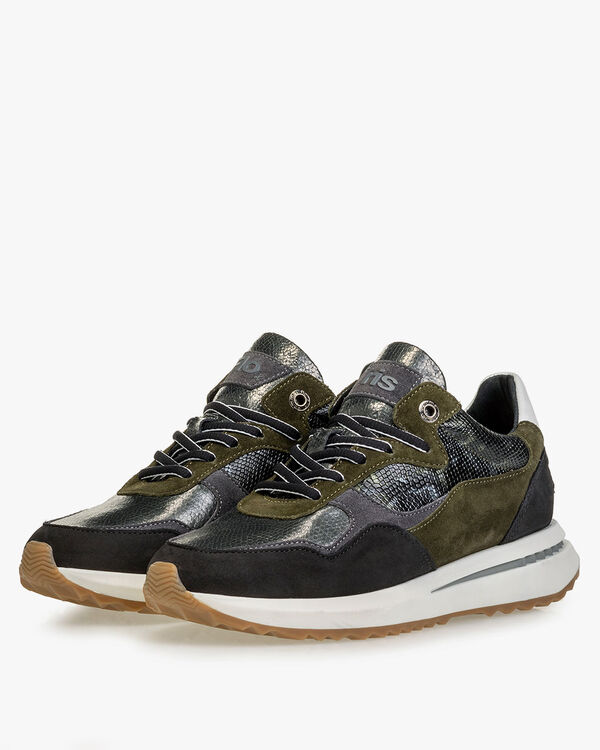 Sneaker Wildleder dunkelgr&uuml;n