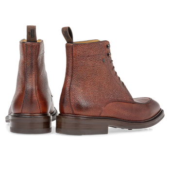 Stiefel cognac Leder mit Print