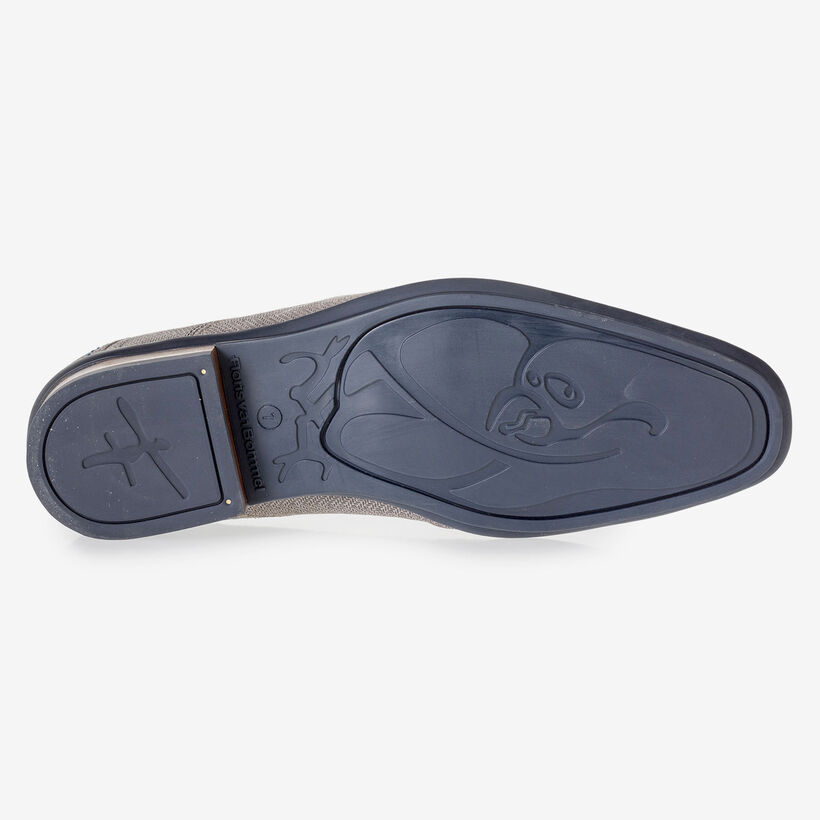 Hellgrauer Wildleder-Schn&uuml;rstiefel mit Print