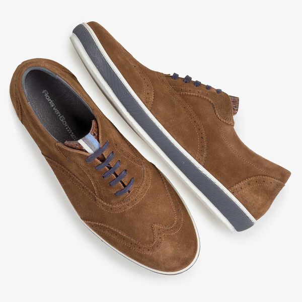 Brauner Wildleder Brogue-Schn&uuml;rschuh