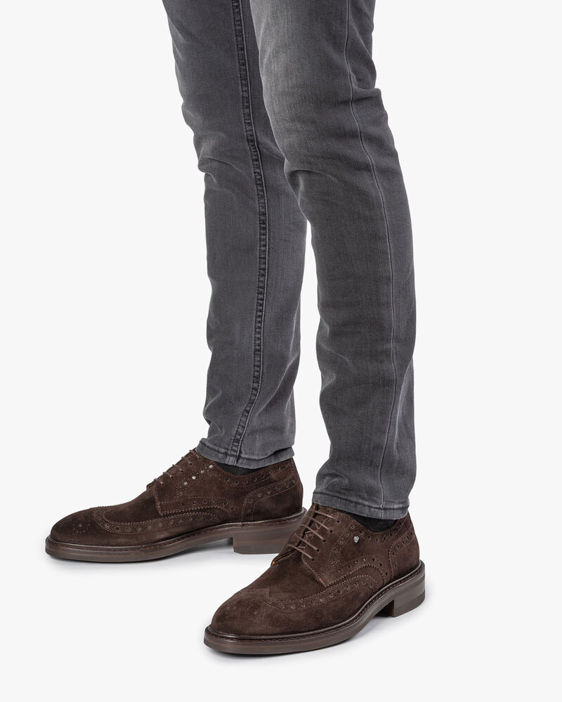 Brauner Brogue-Schn&uuml;rschuh