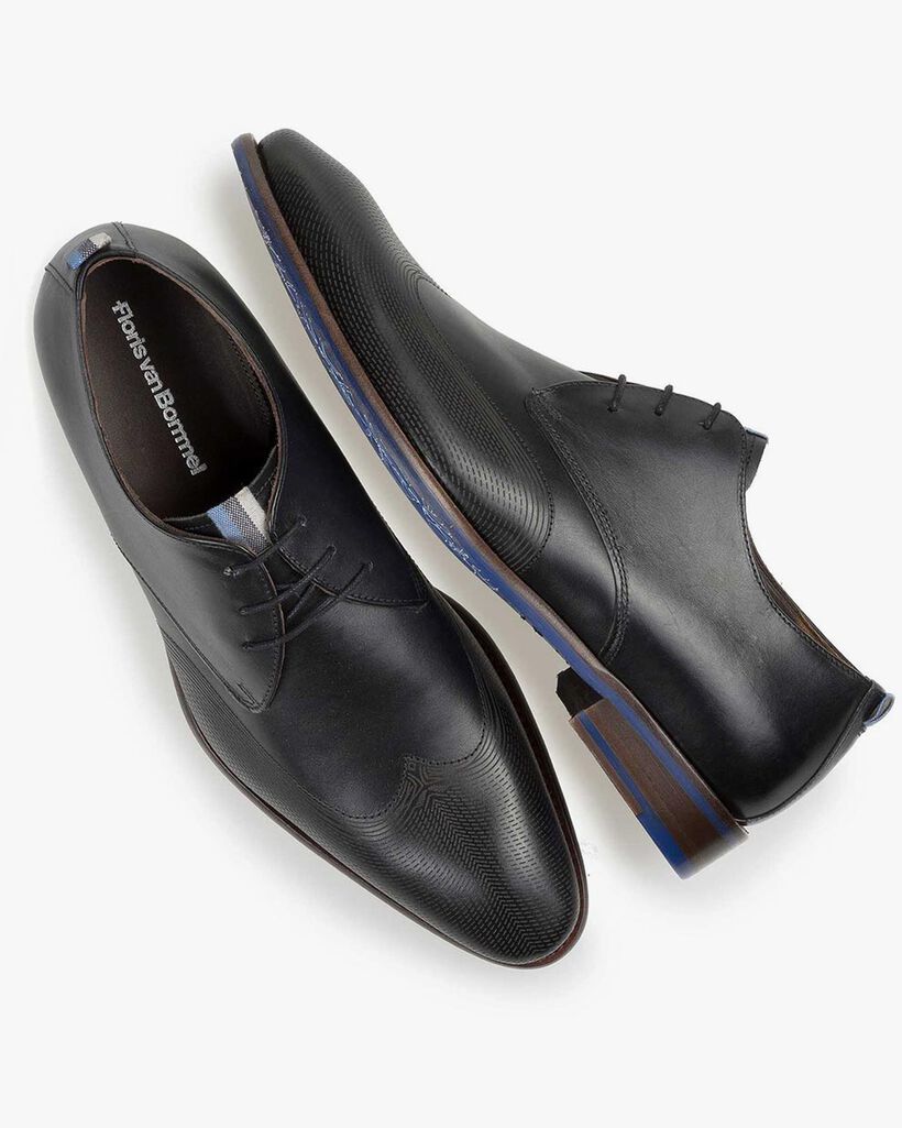 Schn&uuml;rschuh Kalbsleder schwarz