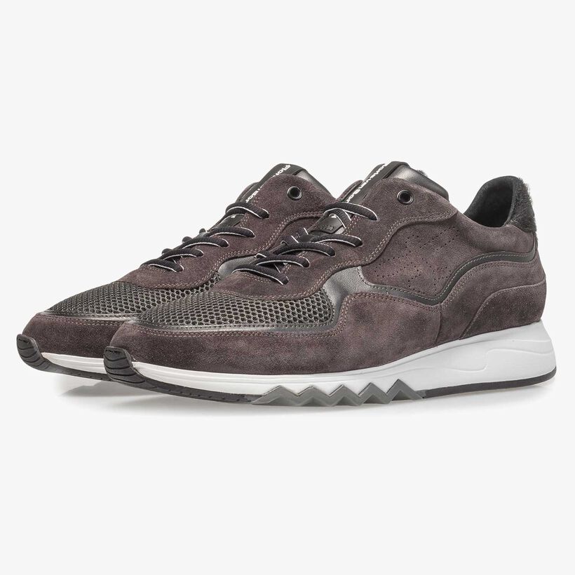 Anthrazit-brauner Wildleder-Sneaker