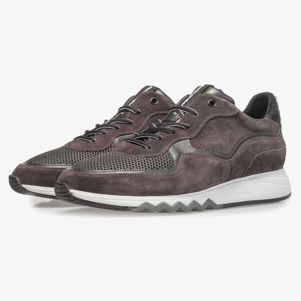 Anthrazit-brauner Wildleder-Sneaker
