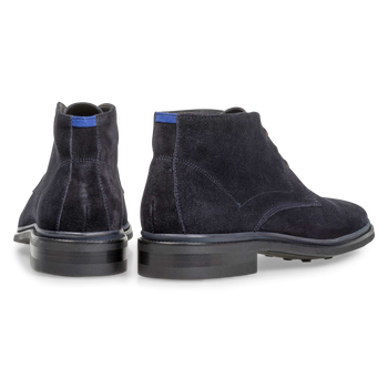 Schn&uuml;rstiefel Wildleder blau