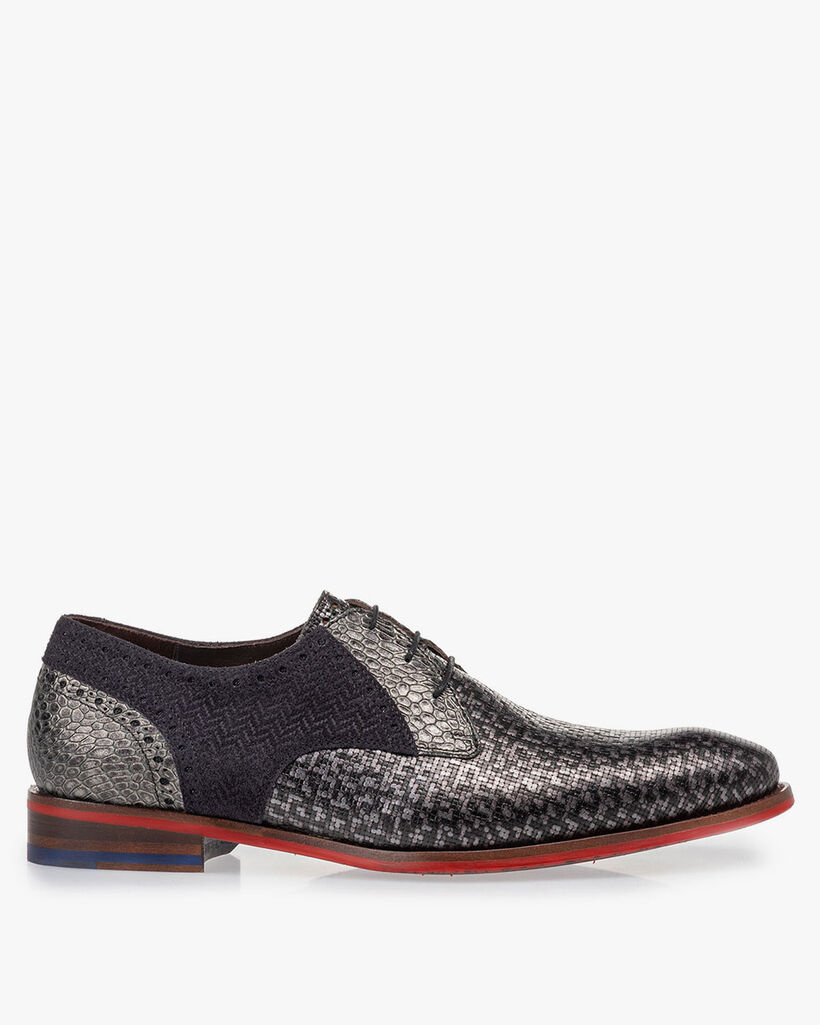 Schn&uuml;rschuh grau metallic