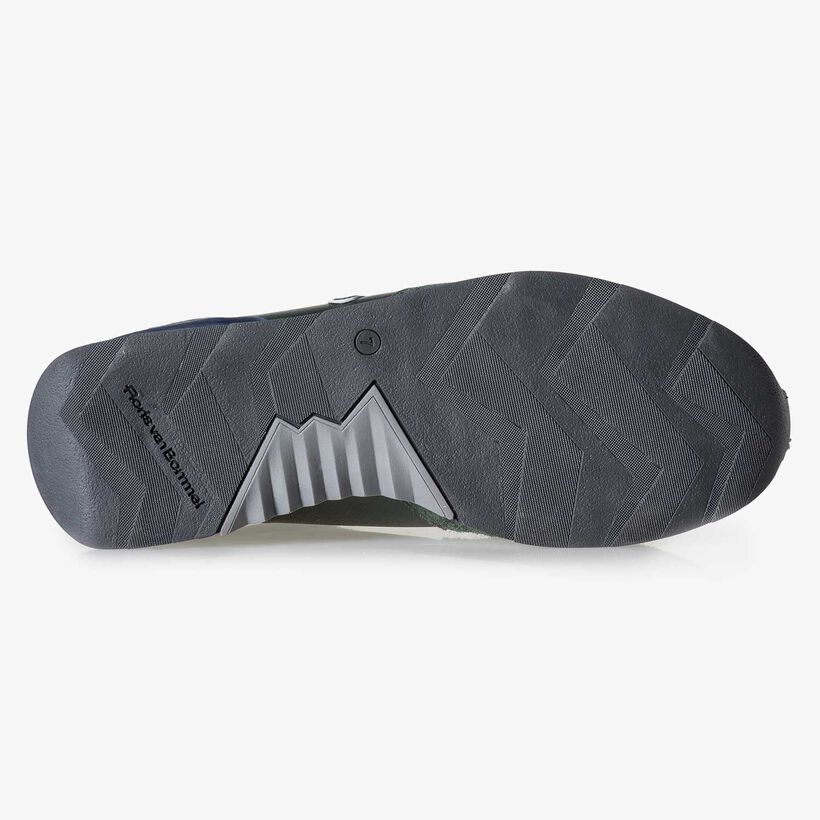 Dunkelgr&uuml;ner Kalbsleder-Sneaker