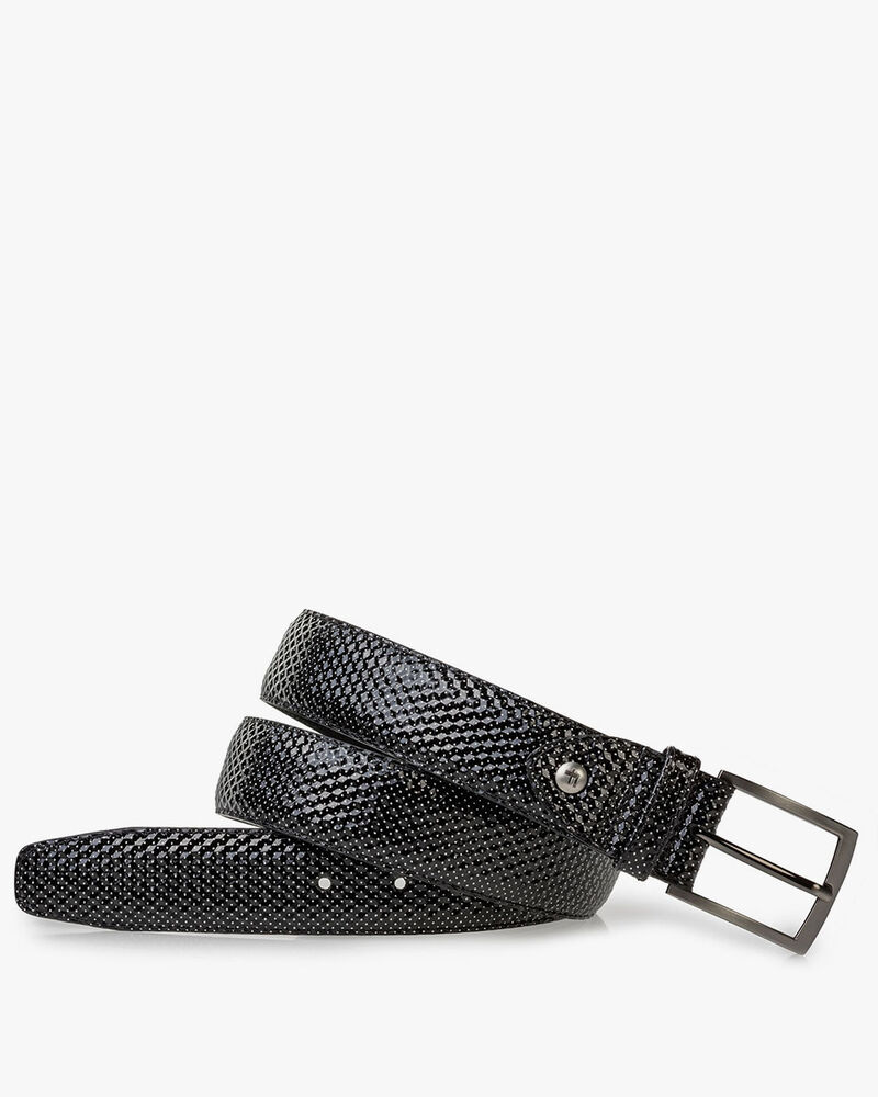 G&uuml;rtel bedrucktes Leder grau