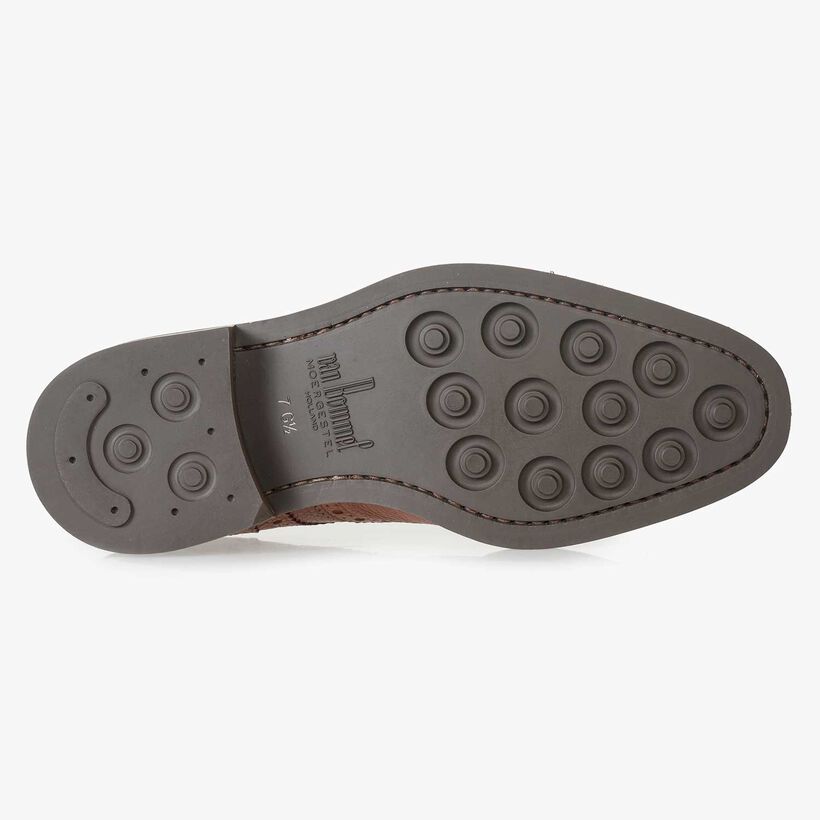 Cognacfarbener Brogue-Schn&uuml;rschuh aus Leder