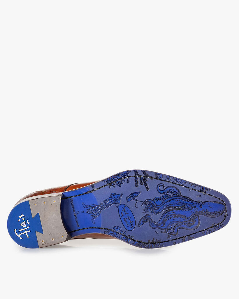 Lace shoe calf leather dark cognac