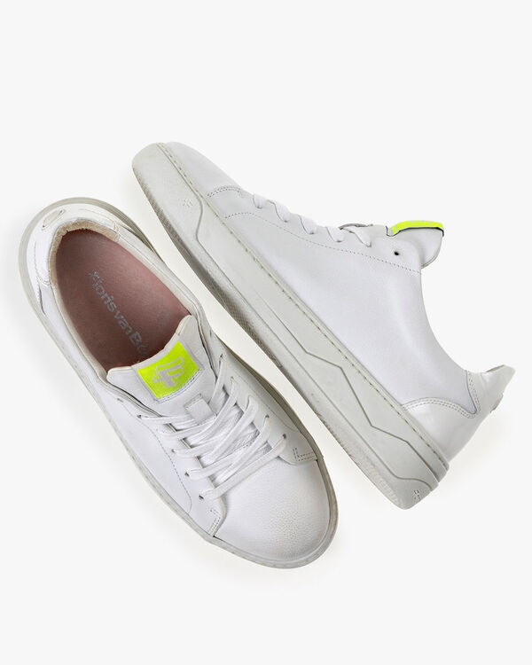 Sneaker Leder mit Print wei&szlig;