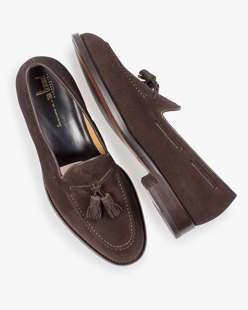 Dunkelbrauner Wildleder-Loafer