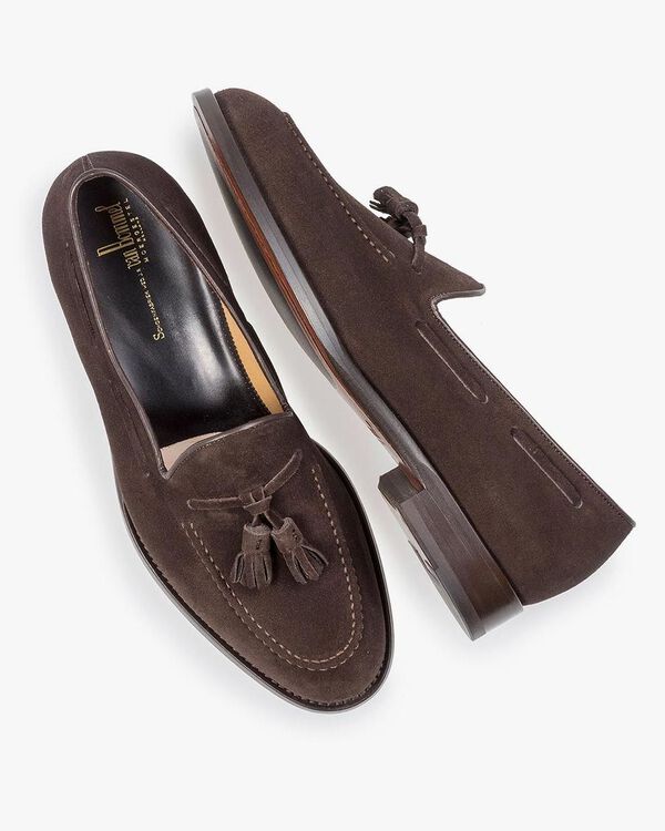 Dunkelbrauner Wildleder-Loafer