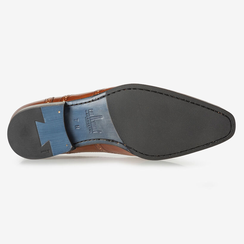 Dunkler cognacfarbener Kalbsleder-Brogue