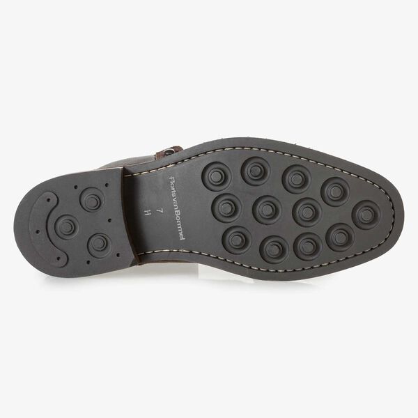 Dunkelbrauner Wildleder-Schn&uuml;rstiefel