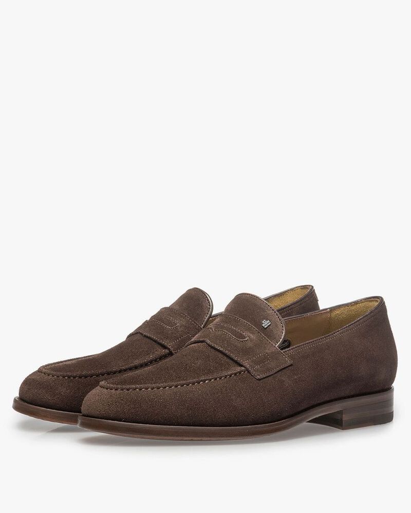 Dunkelbrauner Wildleder-Loafer