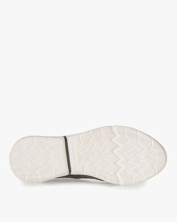 Dunkelgrauer Wildleder-Sneaker mit Schlangenprint