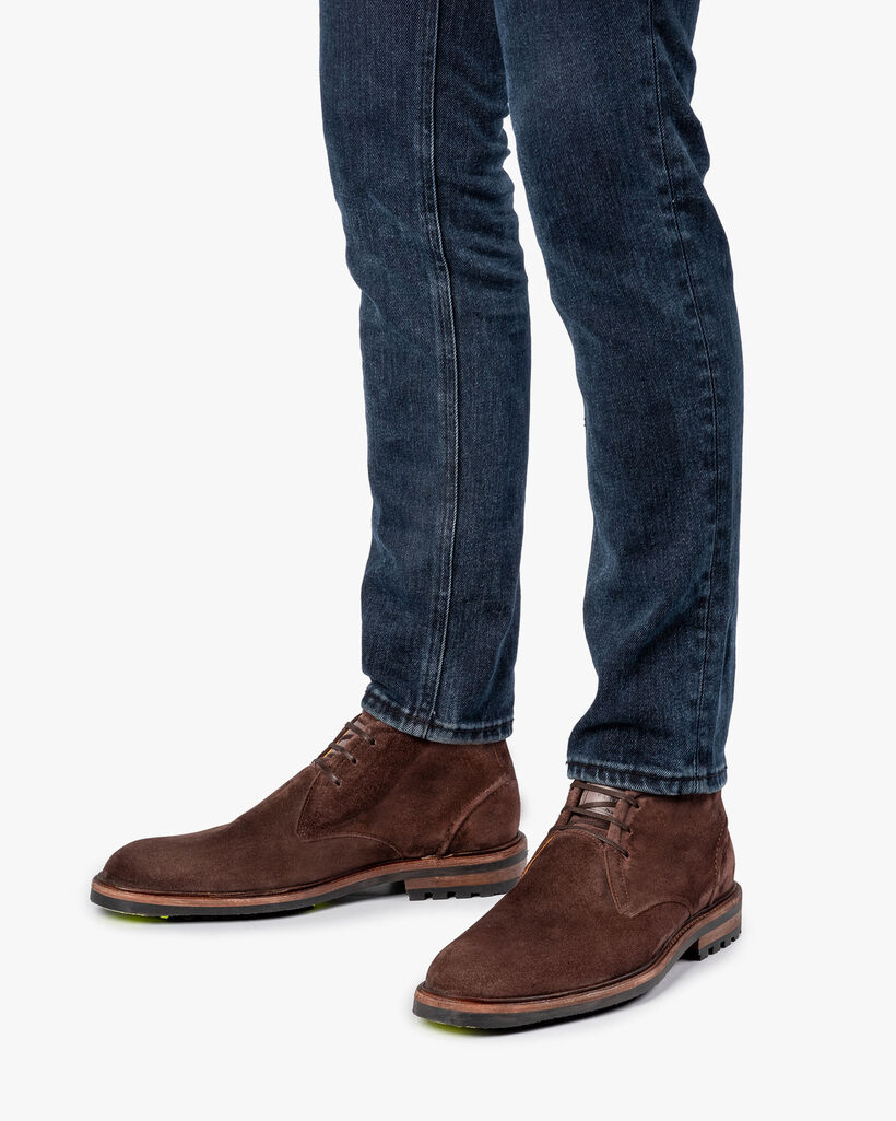 Schn&uuml;rstiefel Wildleder braun