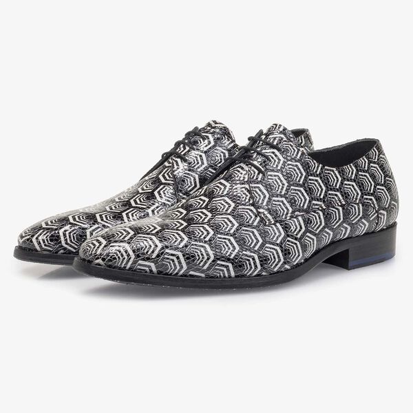 Kalbsleder-Schn&uuml;rschuh mit Print