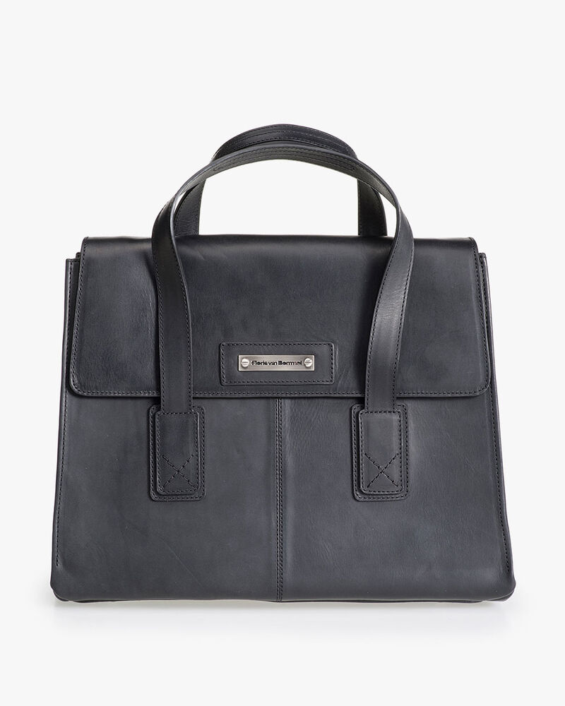 Schwarze Leder-Business-Tasche