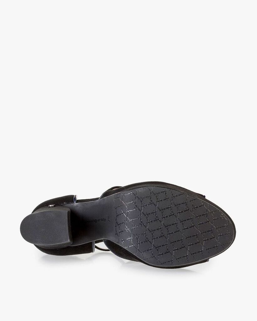 Schwarze Wildleder-Sandalette