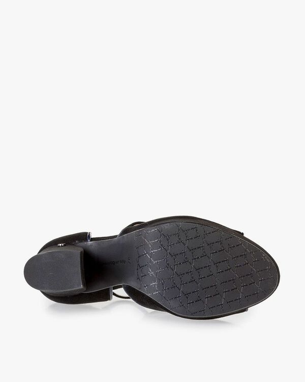 Schwarze Wildleder-Sandalette