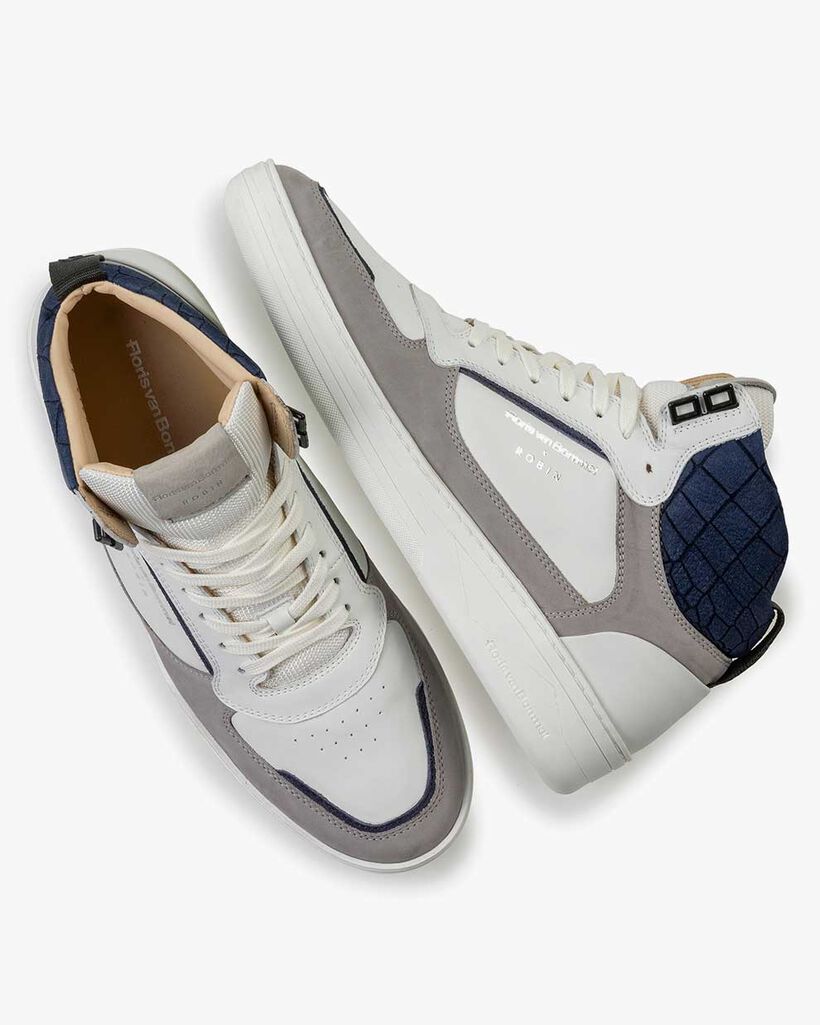 High-top Sneaker Kalbsleder wei&szlig;