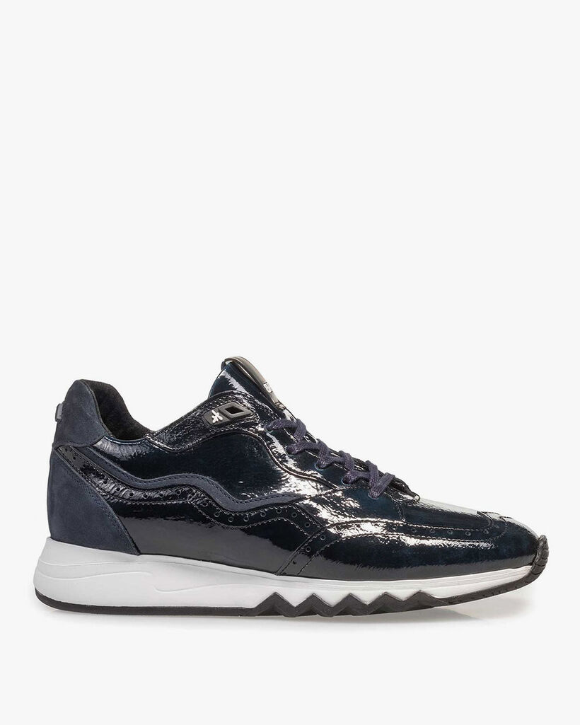 Blue patent leather sneaker