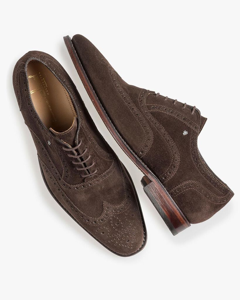 Dunkelbrauner Wildleder-Brogue
