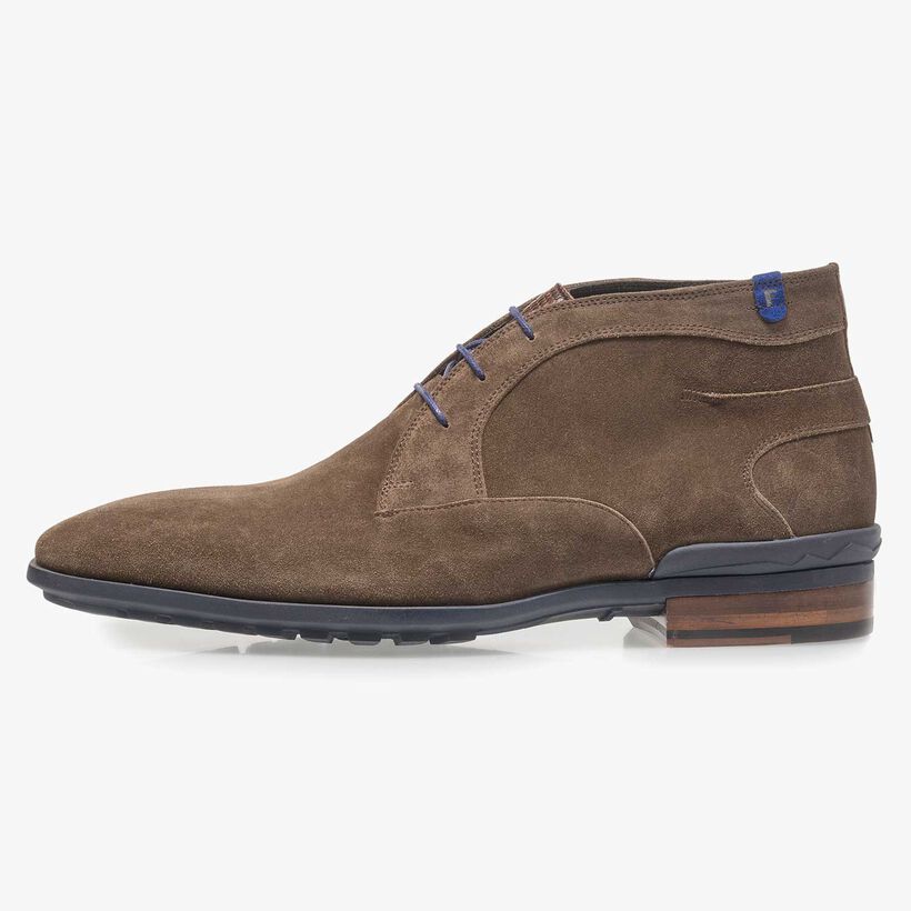 Taupefarbener Wildleder-Schn&uuml;rstiefel
