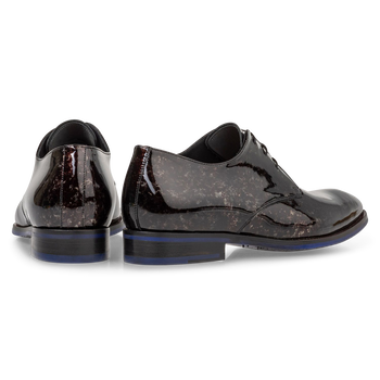 Schn&uuml;rschuh graues Lackleder