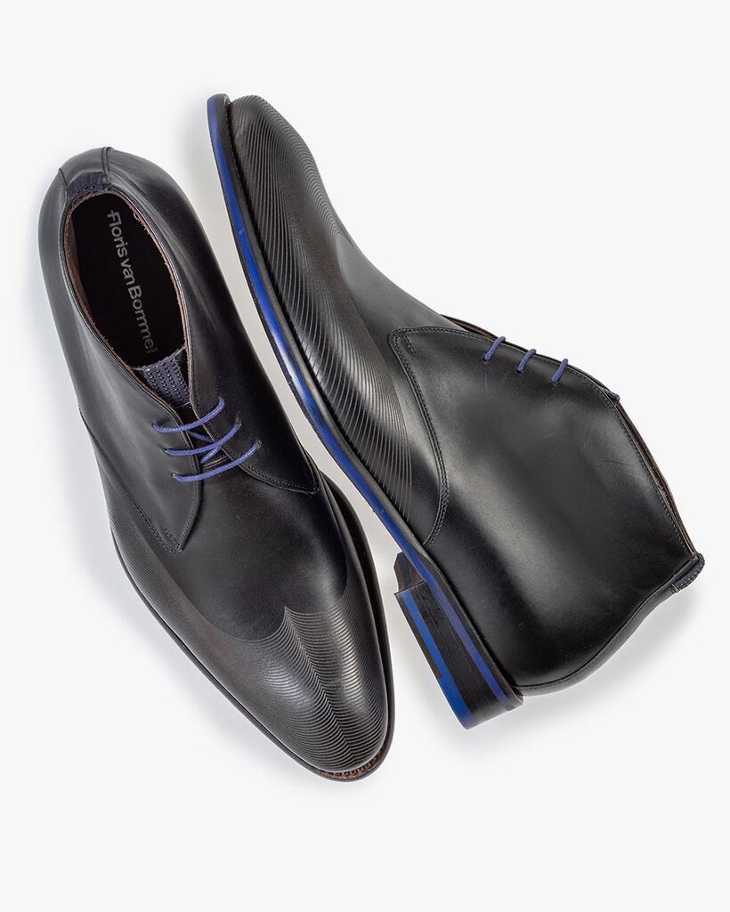 Schn&uuml;rstiefel schwarz Kalbsleder
