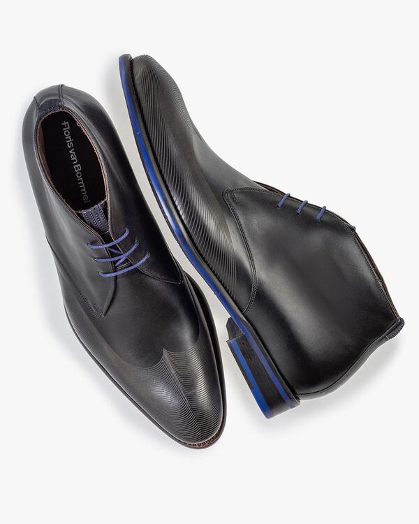 Schn&uuml;rstiefel schwarz Kalbsleder