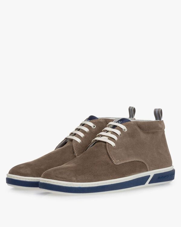 Boot suede leather taupe