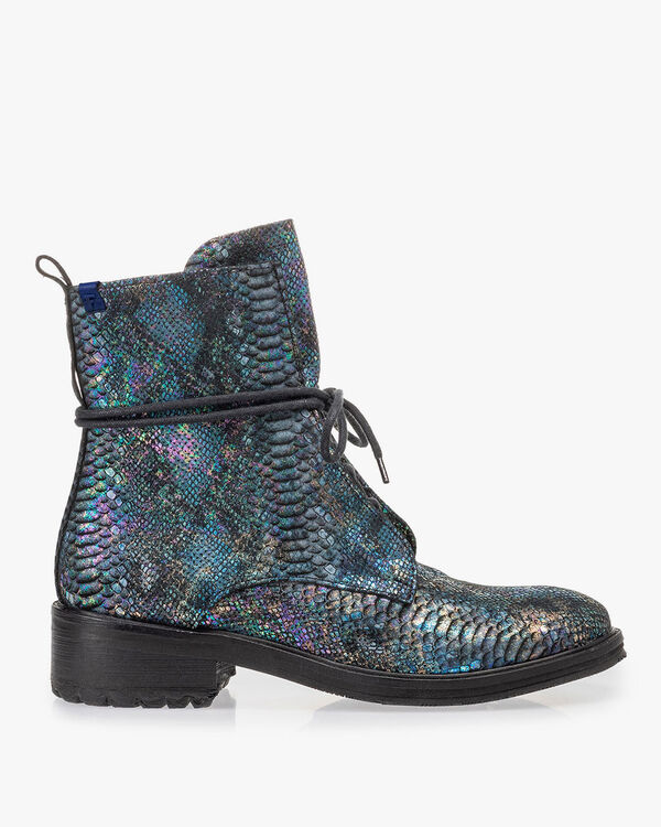 Schn&uuml;rstiefel Schlangenprint multi-colour