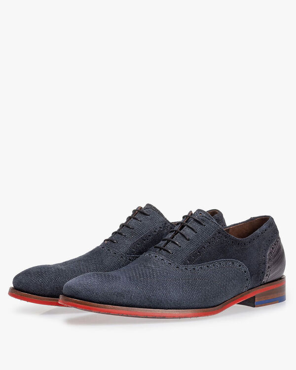 Schn&uuml;rschuh dunkelblau mit Print