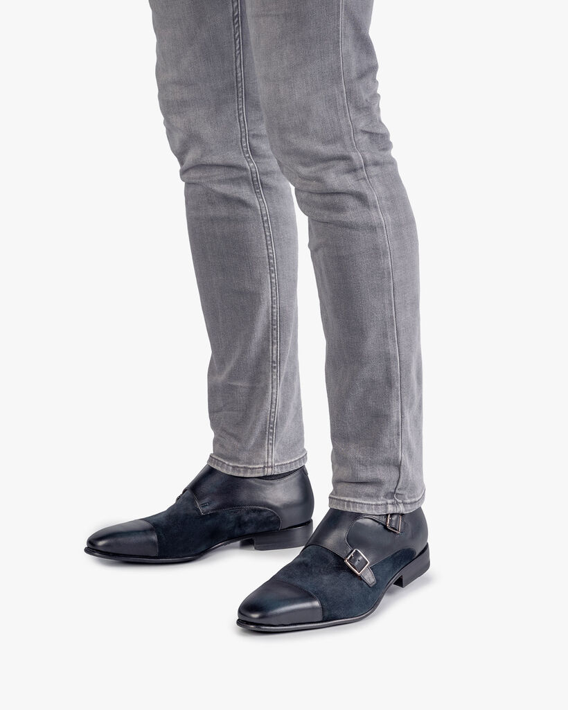 Doppel-Schnallenschuh dunkelblau