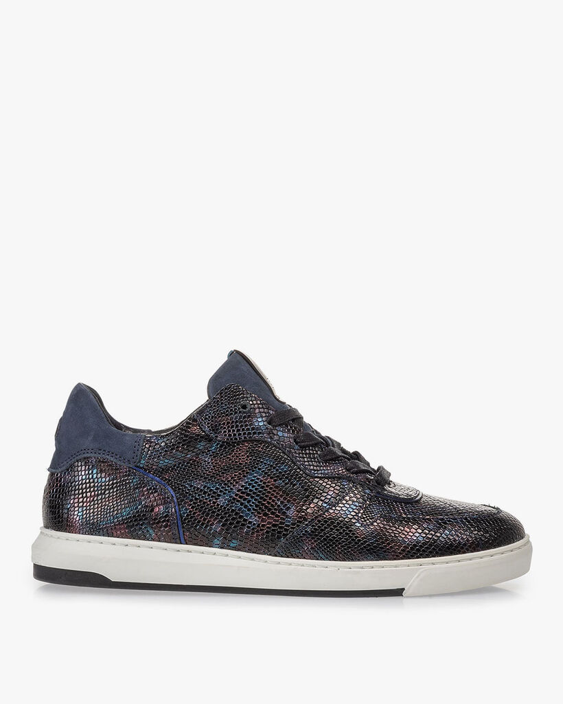 Sneaker Schlangenprint blau