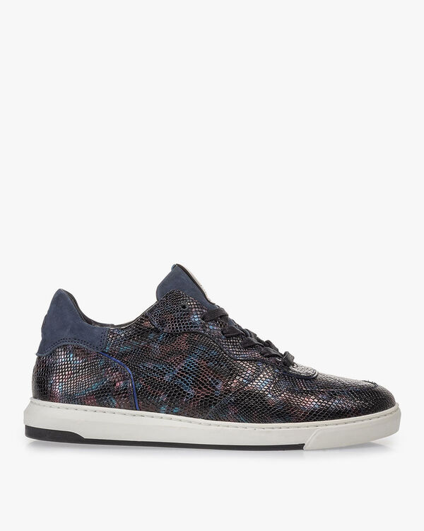 Sneaker Schlangenprint blau