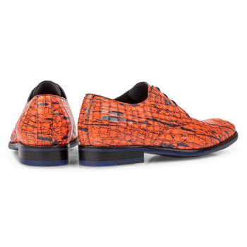 Schn&uuml;rschuh Lackleder orange