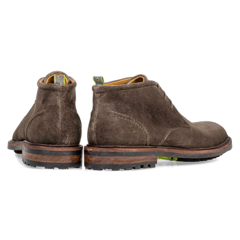 Schn&uuml;rstiefel Wildleder dunkles taupe