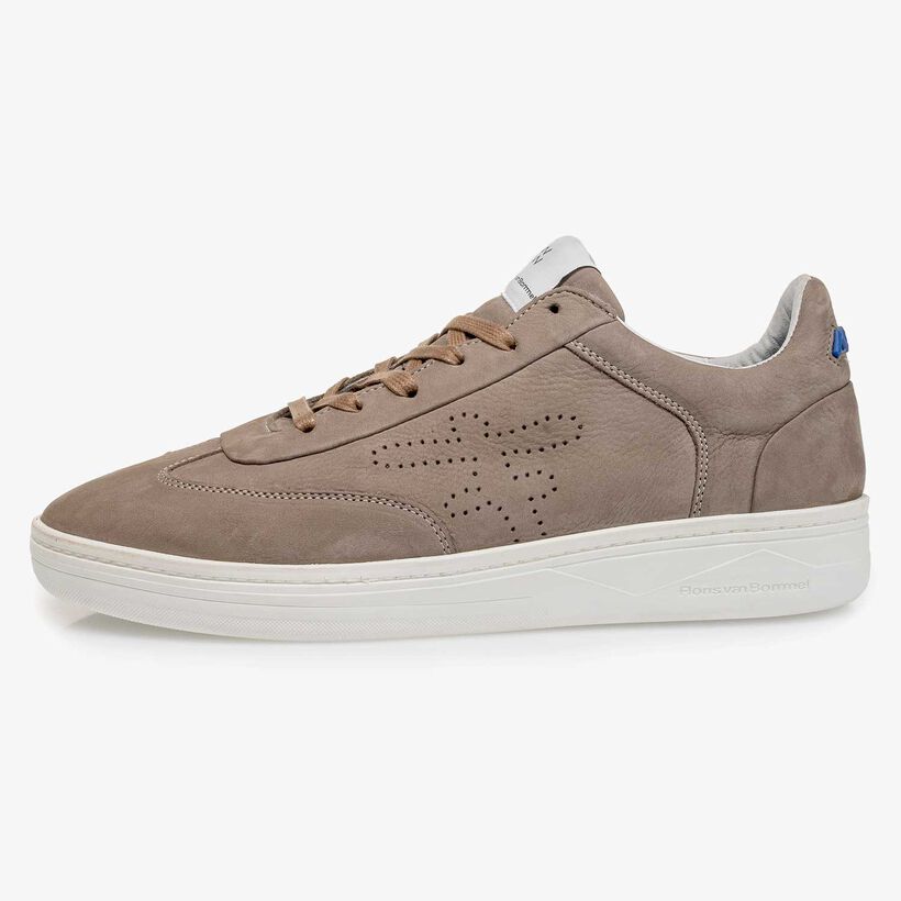 Taupefarbener Nubukleder-Sneaker