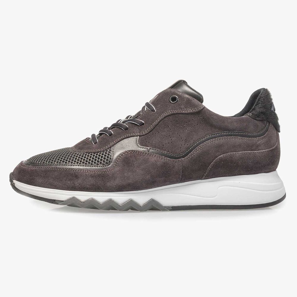 Anthrazit-brauner Wildleder-Sneaker
