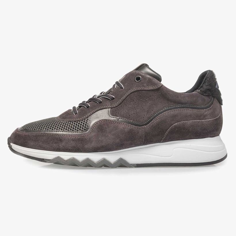 Anthrazit-brauner Wildleder-Sneaker