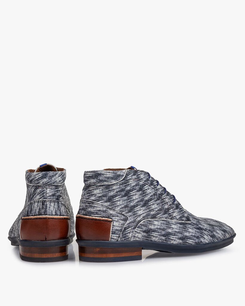 Stiefel Nubukleder schwarz-wei&szlig;