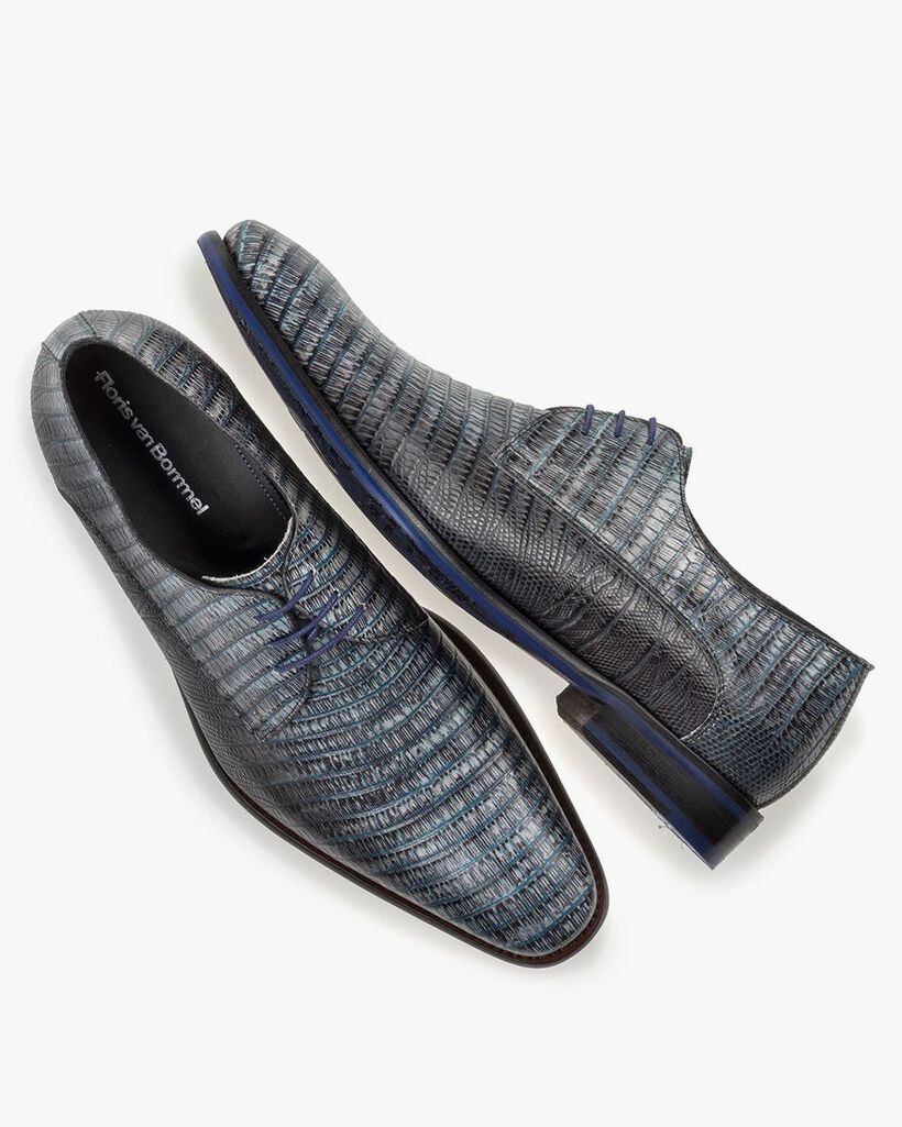 Schn&uuml;rschuh mit Print grau