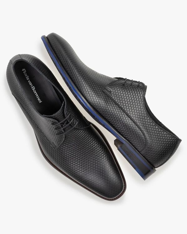 Schn&uuml;rschuh mit Print schwarz